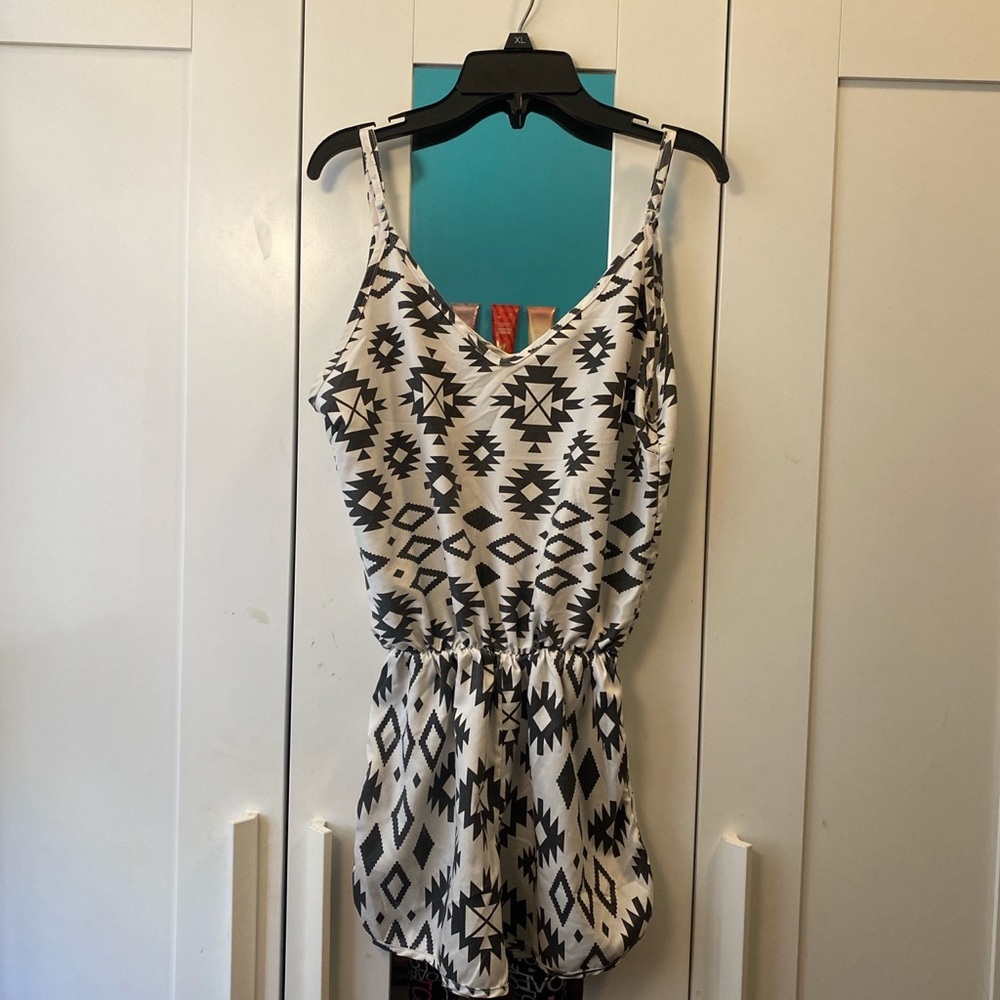 black and white romper